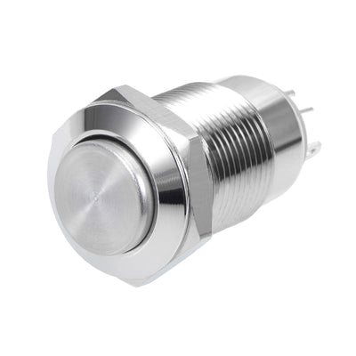 Harfington Uxcell Latching Metal Push Button Switch 12mm Mounting Dia 2A SPST 1NO 2P High Flat