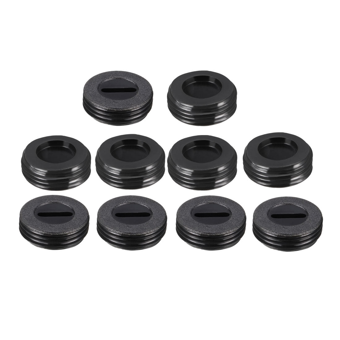 uxcell Uxcell Carbon Brush Holder Caps 14mm O.D. 7mm I.D. 4.7mm Thickness Motor Brush Cover Plastic Fitting Thread Black 10pcs
