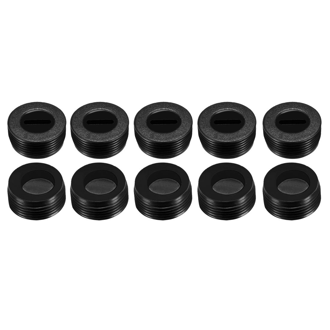 uxcell Uxcell Carbon Brush Holder Caps 17mm O.D. 9mm I.D. 7.7mm Thickness Motor Brush Cover Plastic Fitting Thread Black 10pcs