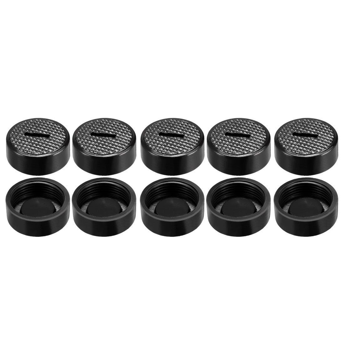 uxcell Uxcell Carbon Brush Holder Caps 19mm O.D. 15mm I.D. 7.5mm Thickness Motor Brush Cover Plastic Fitting Thread Black 10pcs