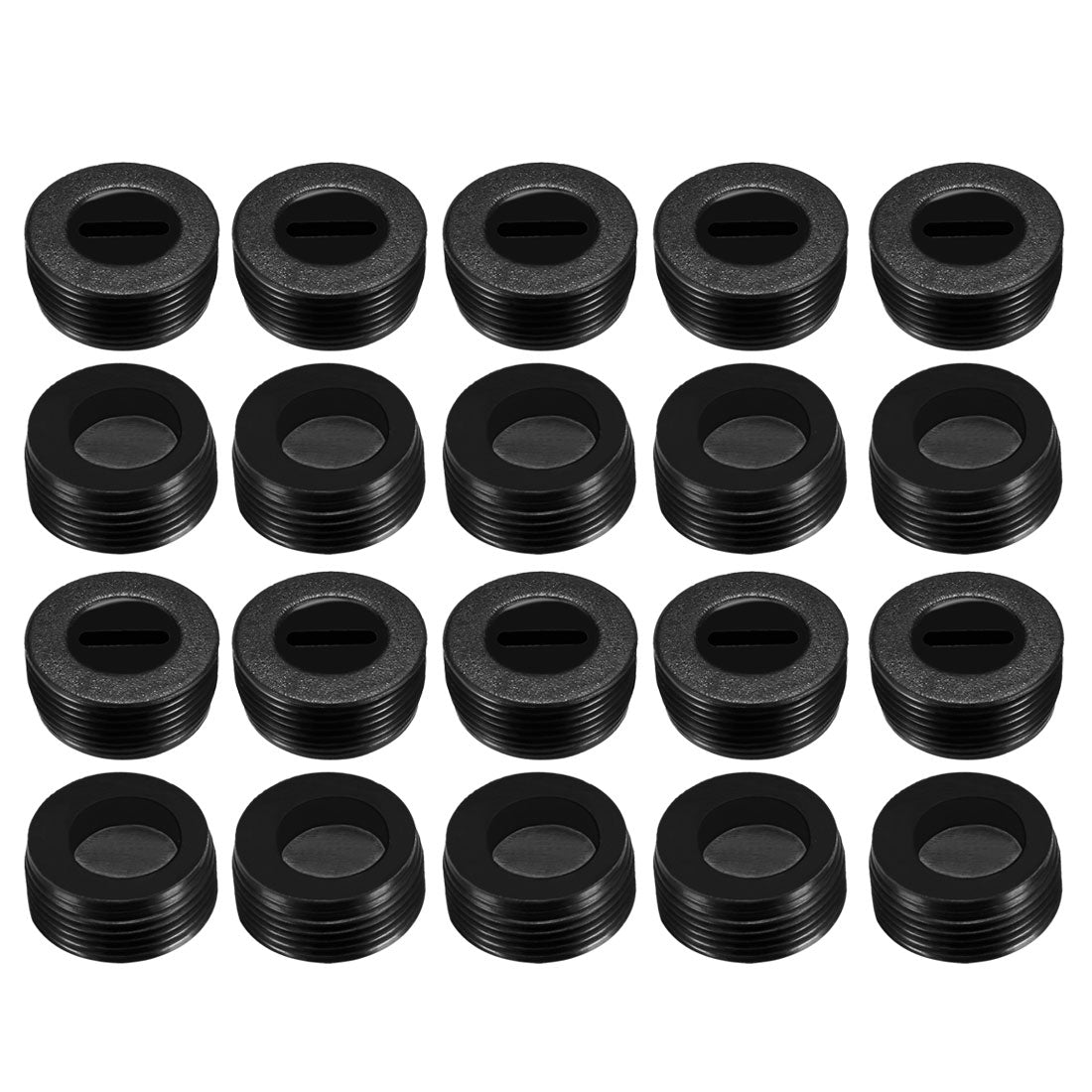 uxcell Uxcell Carbon Brush Holder Caps 17mm O.D. 9.5mm I.D. 7.7mm Thickness Motor Brush Cover Plastic Fitting Thread Black 20pcs