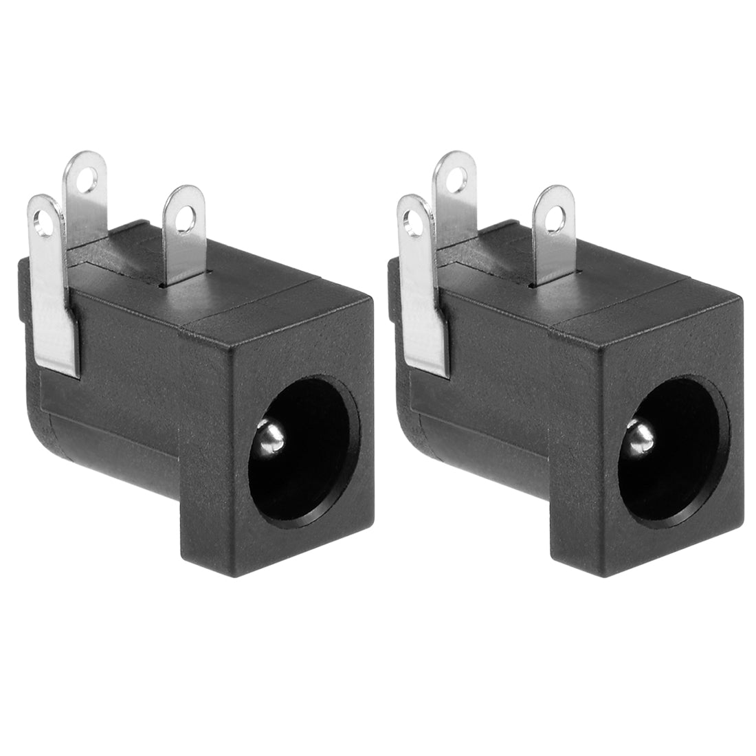 uxcell Uxcell 2Pcs PCB Mount DC005 5.5mm x 2.1mm 3 Pin Audio Video DC Power Connector Socket Black