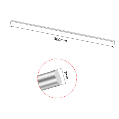 Harfington Uxcell 2Pcs Stainless Steel Shaft Round Rod 300mmx3mm for DIY Toy RC Car Model Part