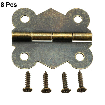 Harfington Uxcell 1.57" Antique Bronze Hinges Retro Butterfly Shape Hinge Replacement with Screws 8pcs