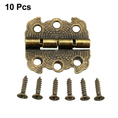 Harfington Uxcell 1.14" Antique Bronze Hinges Retro Butterfly Shape Hinge Replacement with Screws 10pcs
