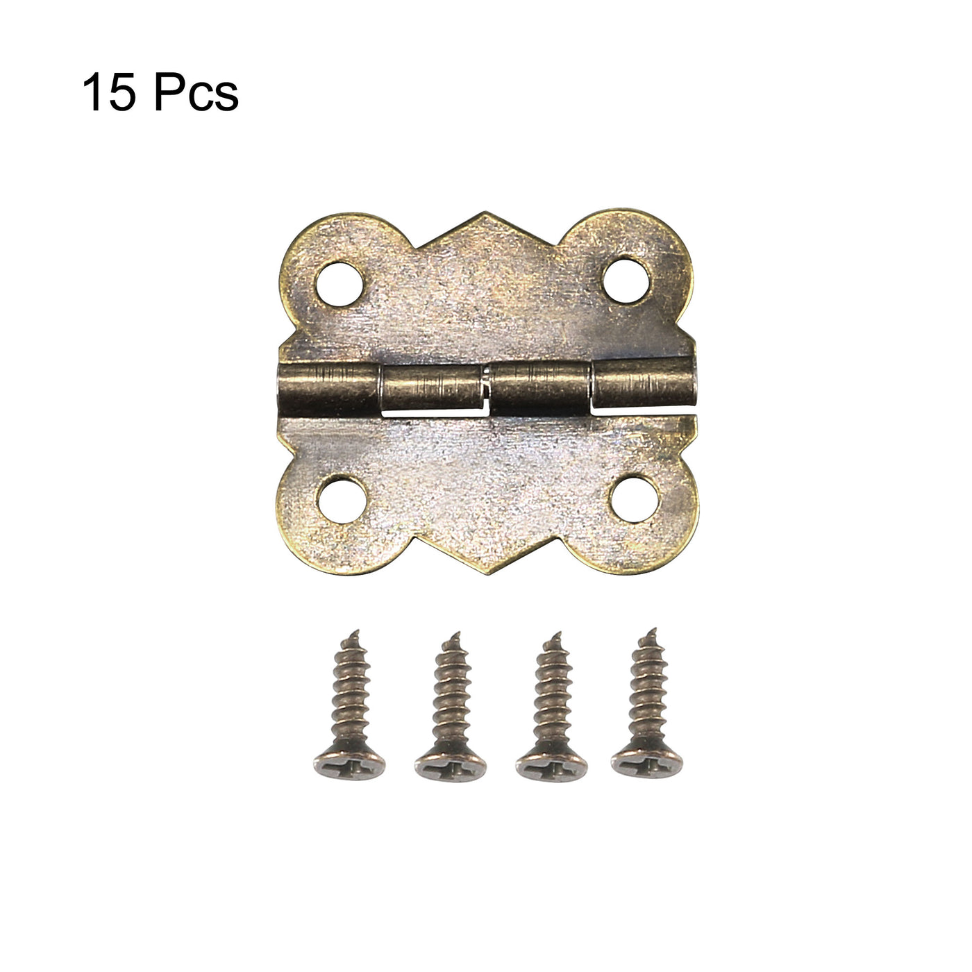 uxcell Uxcell 1.18" Antique Bronze Hinges Retro Butterfly Shape Hinge Replacement with Screws 15pcs
