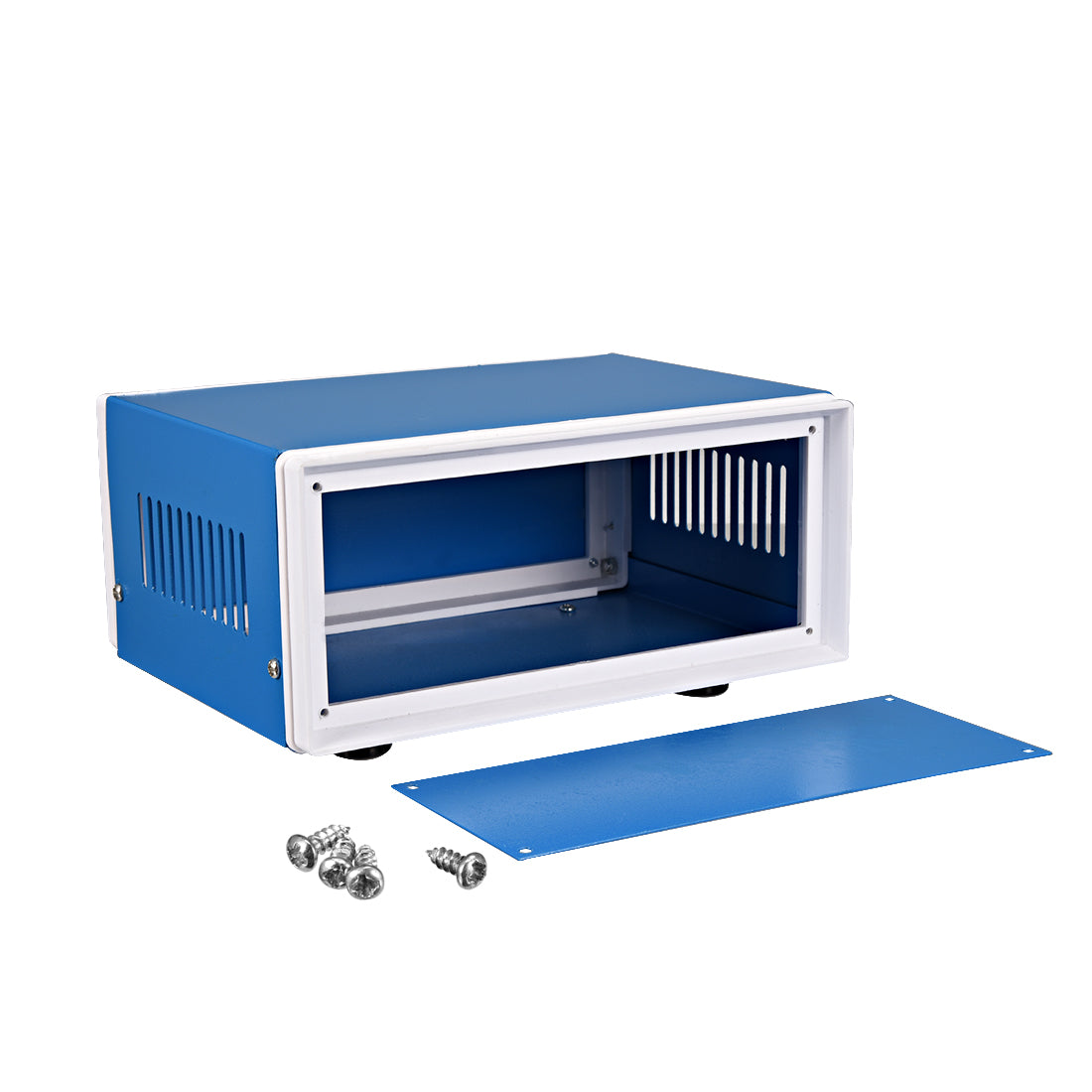 uxcell Uxcell Metal Blue Project Junction Box Enclosure Case 170 x 130 x 80mm/6.69 x 5.12 x 3.15inch
