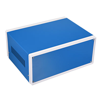 Harfington Uxcell Metal Blue Project Junction Box Enclosure Case 250 x 190 x 110mm/9.84 x 7.48 x 4.33inch