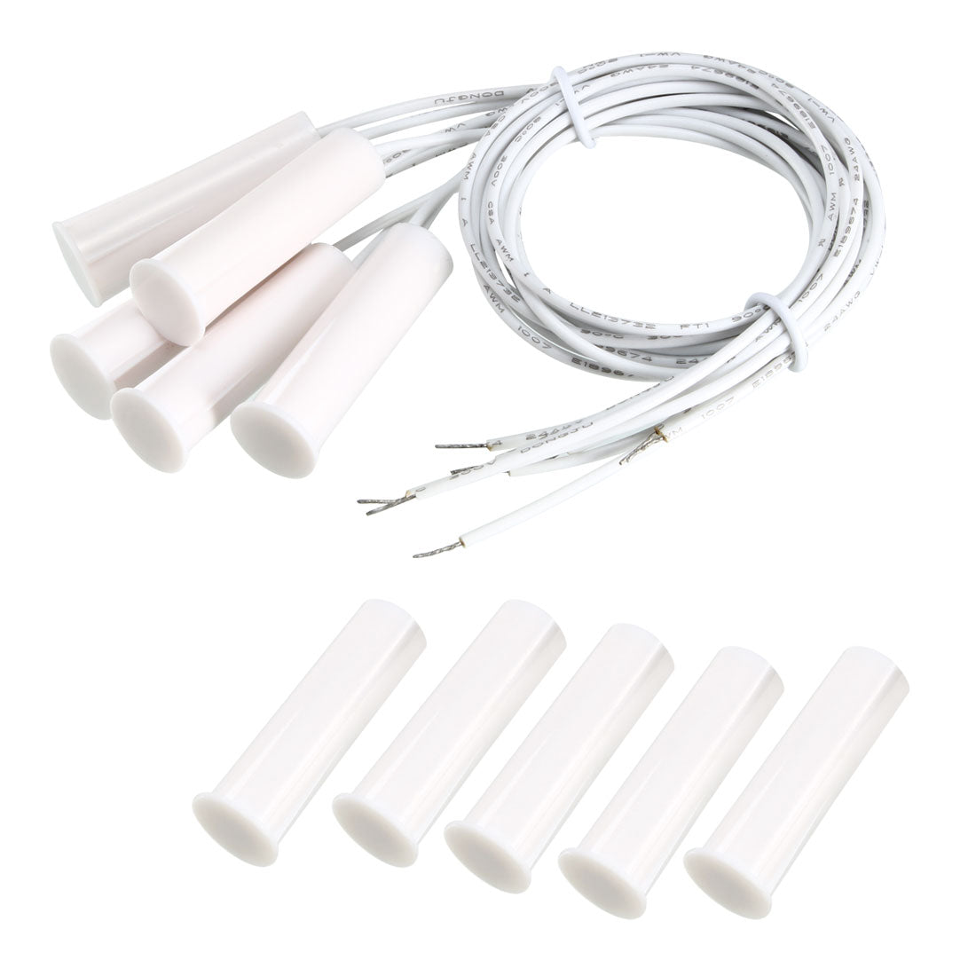 uxcell Uxcell 5pcs RC-35 NO Recessed Wired Security Window Door Contact Sensor Alarm Magnetic Reed Switch White