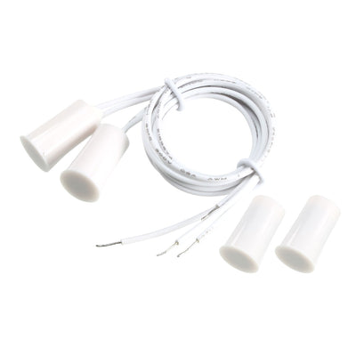 Harfington Uxcell 2pcs RC-33 NC Recessed Wired Security Window Door Contact Sensor Alarm Magnetic Reed Switch White