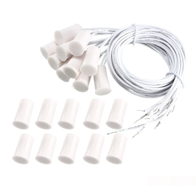 Harfington Uxcell 10pcs RC-33 NC Recessed Wired Window Door Contact Sensor Alarm Magnetic Reed Switch White