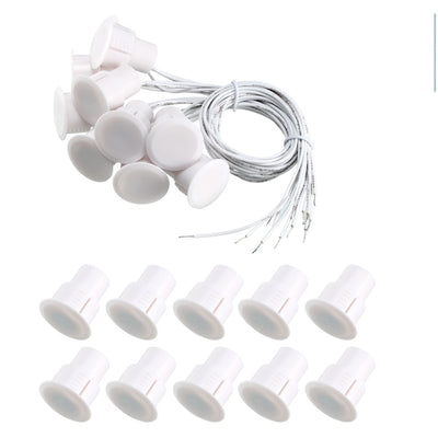 Harfington Uxcell 10pcs RC-36 NC Recessed Wired Security Window Door Contact Sensor Alarm Magnetic Reed Switch White