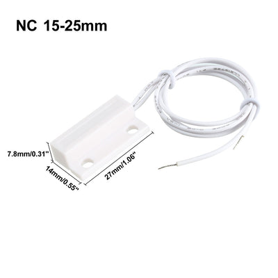 Harfington Uxcell MC-38 Surface Mount Wired NC Door Sensor Alarm Magnetic Reed Switch White