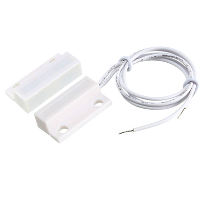 Harfington Uxcell MC-38 Surface Mount Wired NC Door Sensor Alarm Magnetic Reed Switch White