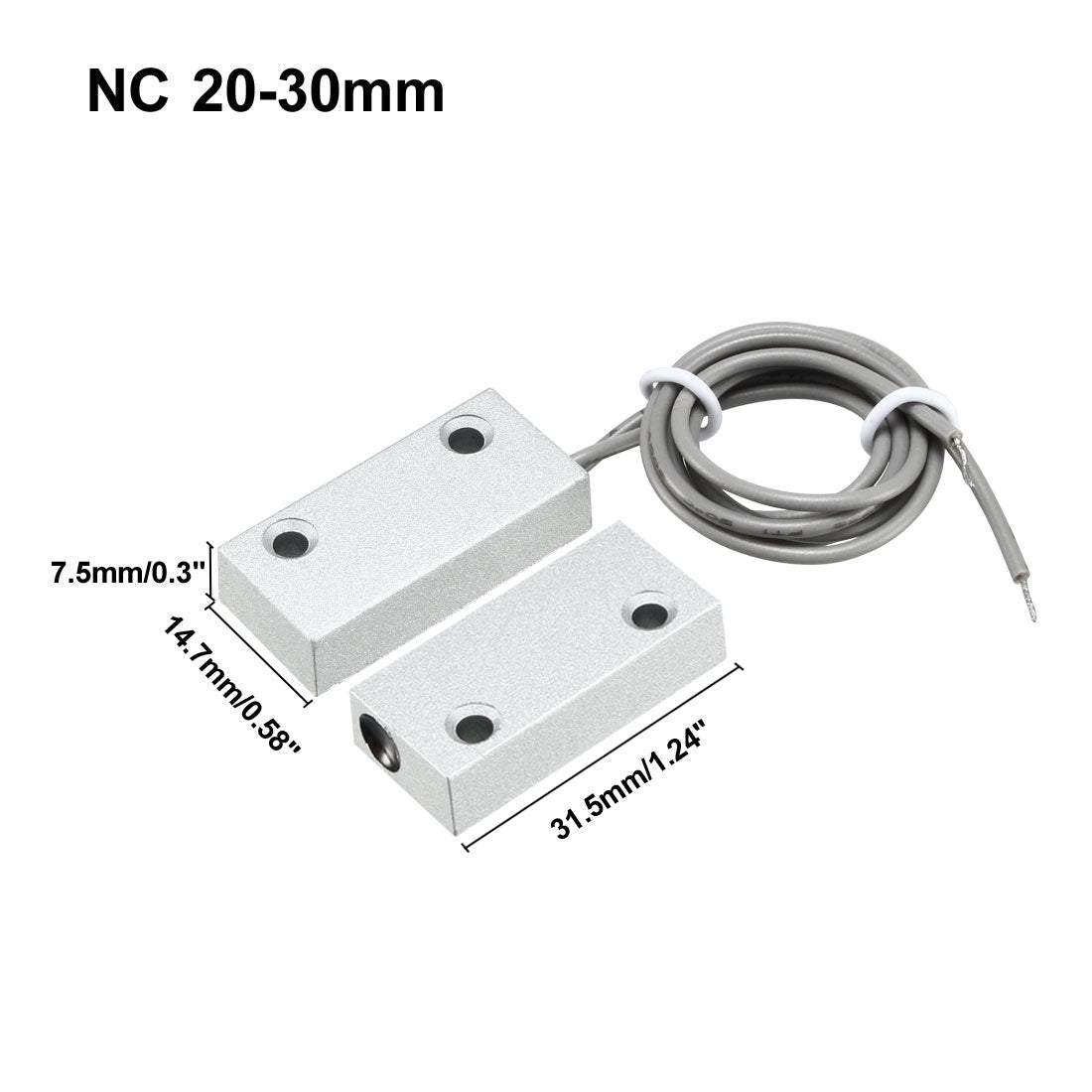 uxcell Uxcell 3pcs MC-51 NC Alarm Security Rolling Gate Garage Door Contact Magnetic Reed Switch Silver Gray
