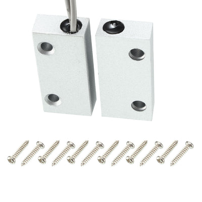 Harfington Uxcell 3pcs MC-51 NC Alarm Security Rolling Gate Garage Door Contact Magnetic Reed Switch Silver Gray