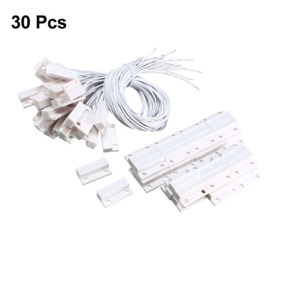 Harfington Uxcell 30pcs MC-38 Surface Mount Wired NC Door Sensor Alarm Magnetic Reed Switch White