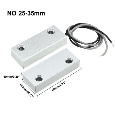 Harfington Uxcell MC-52 NO Alarm Security Rolling Gate Garage Door Contact Magnetic Reed Switch Silver Gray