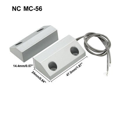 Harfington Uxcell MC-56 NC Alarm Security Rolling Gate Garage Door Contact Magnetic Reed Switch Silver Gray
