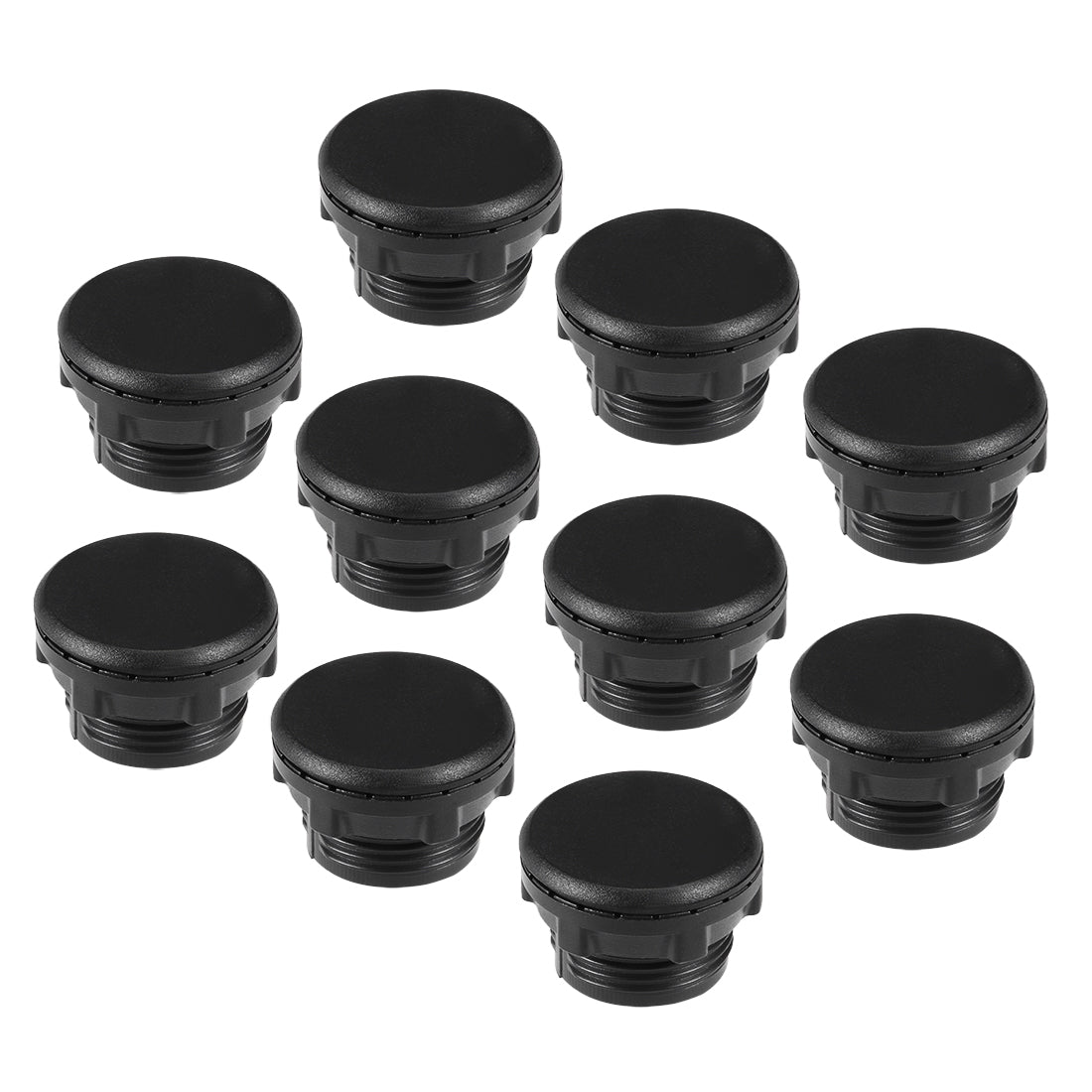 uxcell Uxcell 10Pcs 22mm Black Plastic Push Button Switch Hole Panel Plug