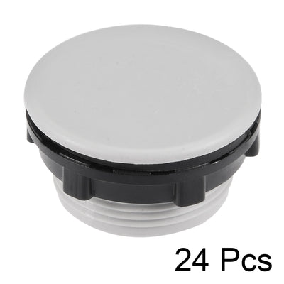 Harfington Uxcell 24 Pcs 30mm Black Gray Plastic Push Button Switch Hole Panel Plug