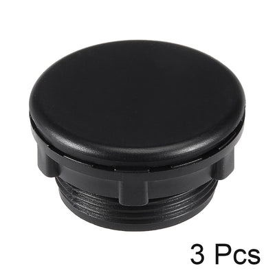 Harfington Uxcell 3 Pcs 30mm Black Plastic Push Button Switch Hole Panel Plug