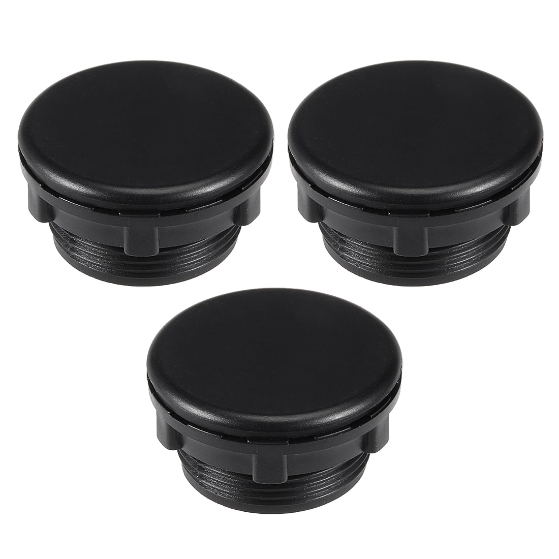 uxcell Uxcell 3 Pcs 30mm Black Plastic Push Button Switch Hole Panel Plug