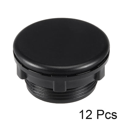 Harfington Uxcell 12 Pcs 30mm Black Plastic Push Button Switch Hole Panel Plug