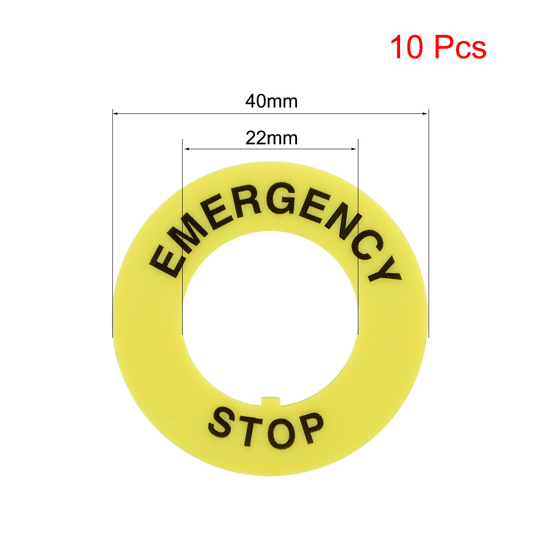 uxcell Uxcell 10 Pcs 22mm Inner Diameter Emergency Stop Sign For Push Button Switch Replacement