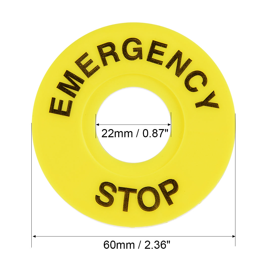 uxcell Uxcell 2 Pcs 22mm Inner Diameter Emergency Stop Sign For Push Button Switch Replacement
