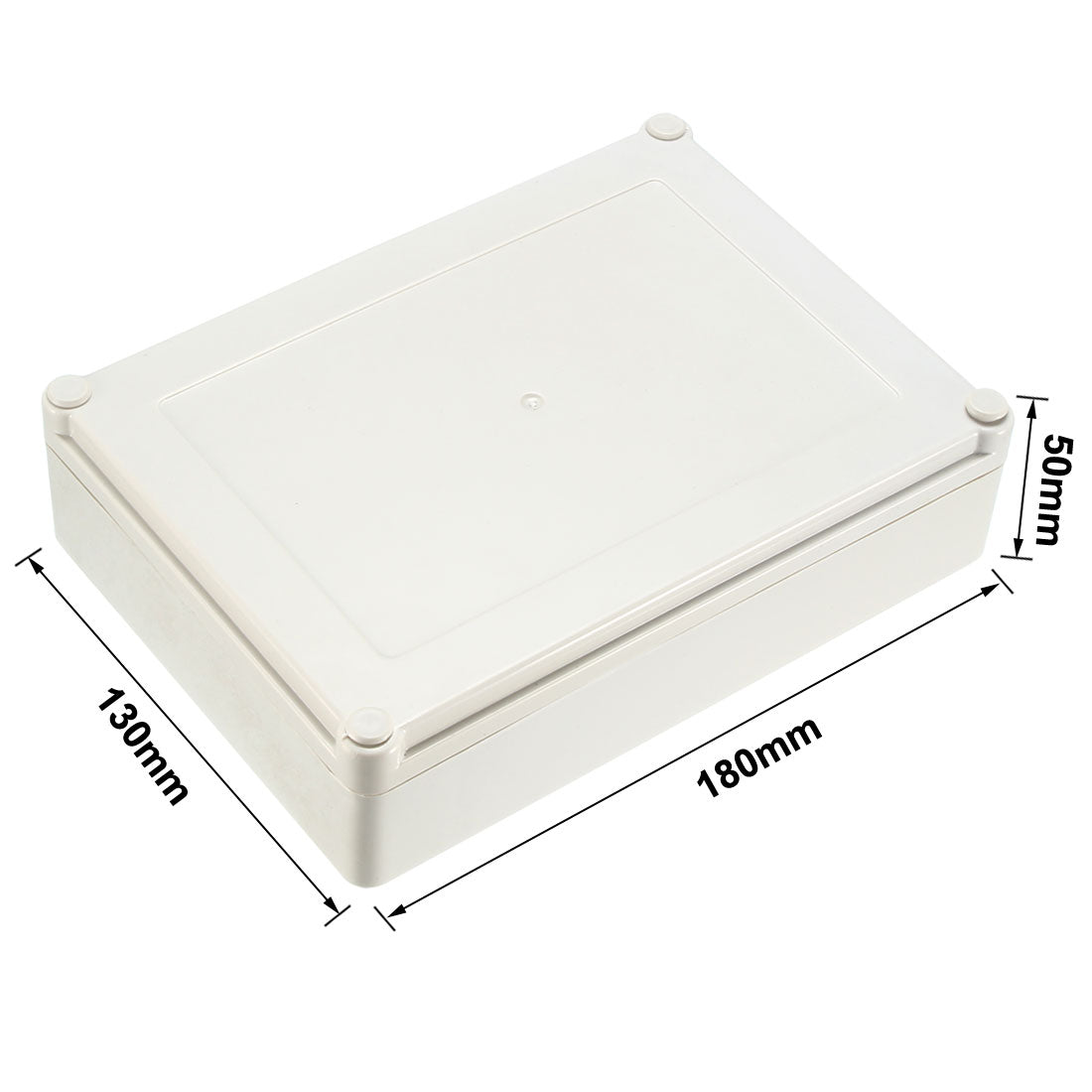uxcell Uxcell 180*130*50mm Electronic Waterproof IP65 Sealed ABS Plastic DIY Junction Box Enclosure Case Gray