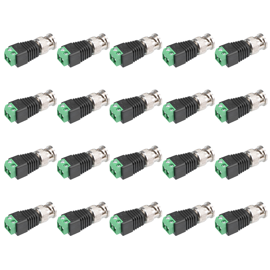 uxcell Uxcell 20Pcs Cat5 to Coaxial Camera CCTV BNC Male Jack Connector Screw Terminal Adapter