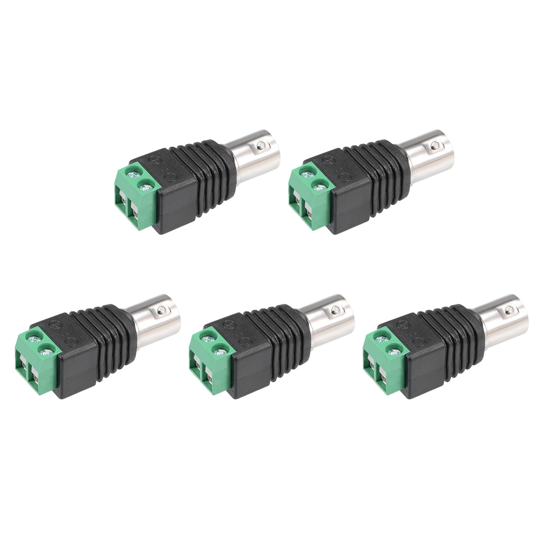 uxcell Uxcell 5Pcs Cat5 to Coaxial Camera CCTV BNC Female Jack Connector Screw Terminal Adapter