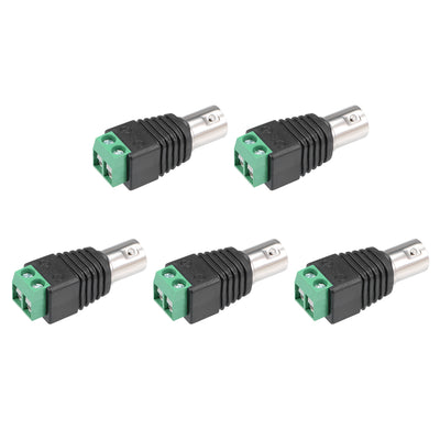 Harfington Uxcell 5Pcs Cat5 to Coaxial Camera CCTV BNC Female Jack Connector Screw Terminal Adapter