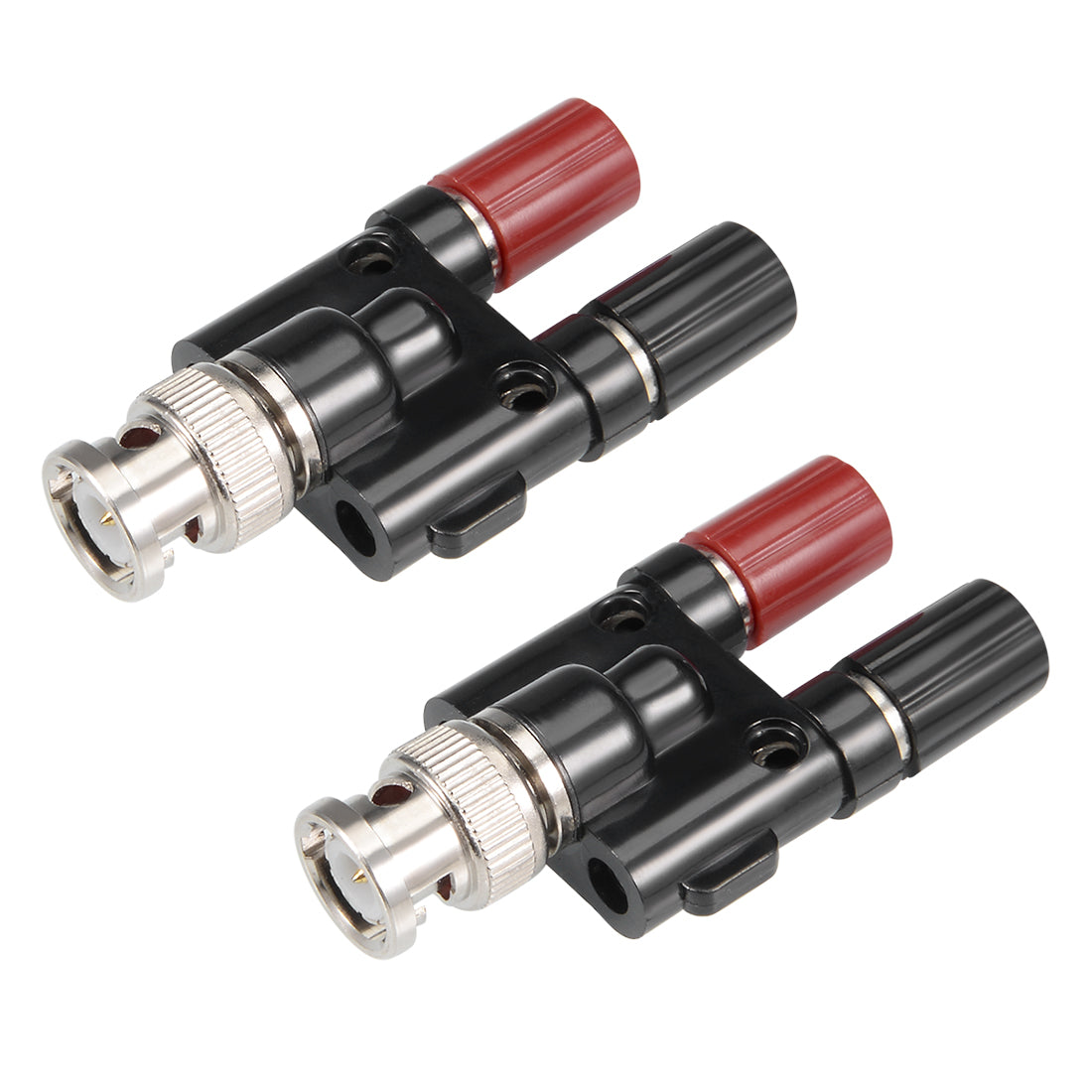 uxcell Uxcell 2Pcs BNC Male to Dual 4mm Banana Female Jack Socket Binding Post Adapter Connector