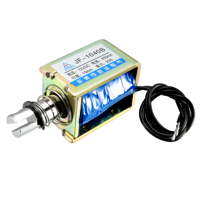 Produktbild von Sourcing Map DC 12V 400mA 25N 10mm Linearmagnet – Zugmagnet Mit Federrückstellung, Offener Rahmen