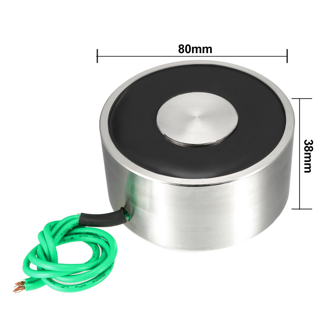 uxcell Uxcell 80mm x 38mm DC12V 100KG Sucked Disc Solenoid Electric Lift Holding Electromagnet