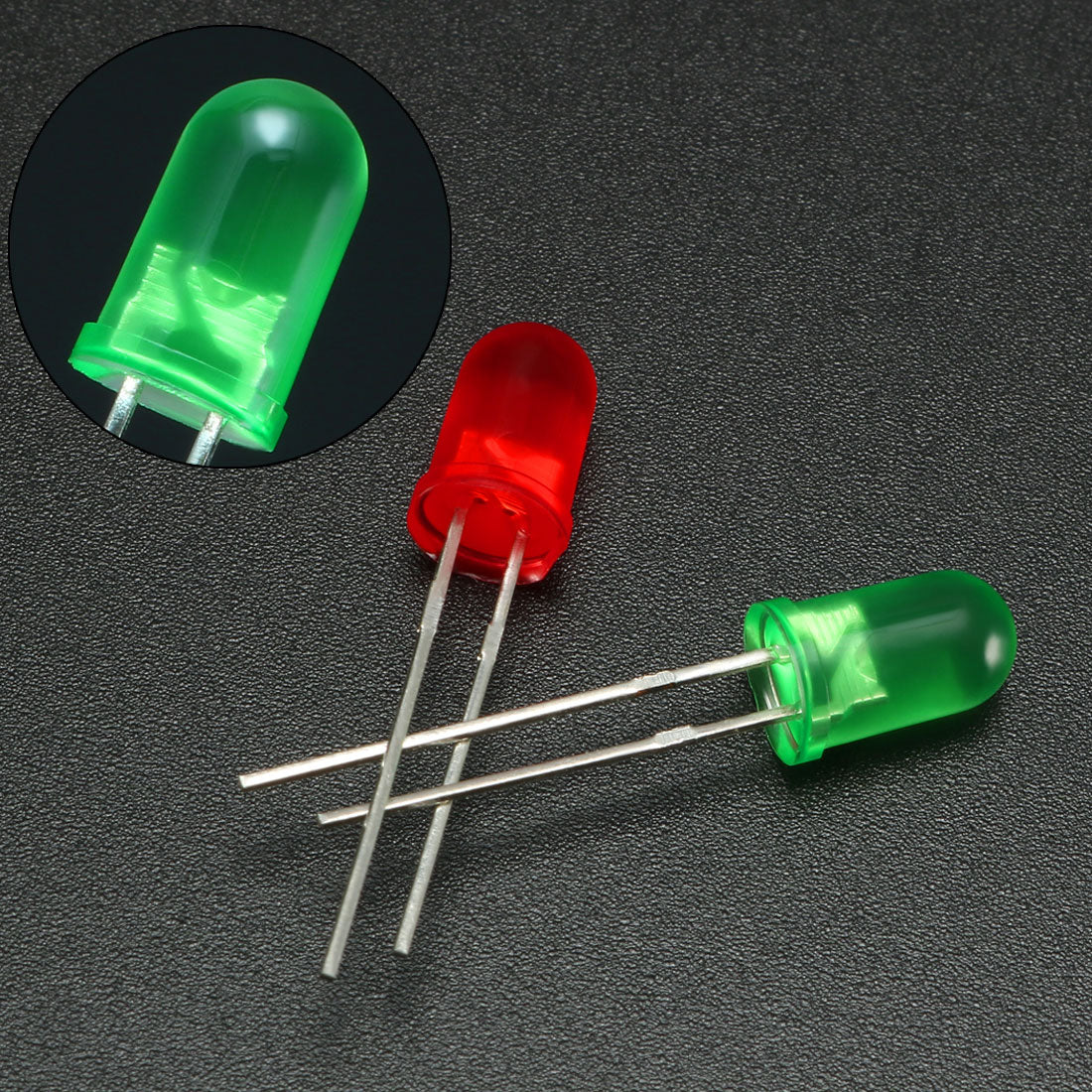 uxcell Uxcell 2 Colors x 5pcs 5mm Red Green LED Diode Lights Colored Lens Diffused Round 20mA Lighting Bulb Lamp Electronic Components Light Emitting Diodes 10pcs