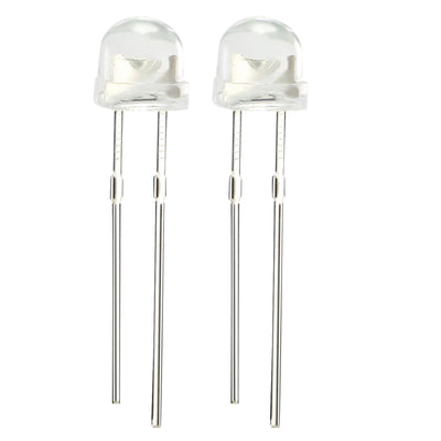 Harfington Uxcell 100pcs 5mm Blue LED Diode Lights Clear Straw Hat Transparent 3-3.4V 20mA Super Bright Lighting Bulb Lamps Electronic Component Light Emitting Diodes