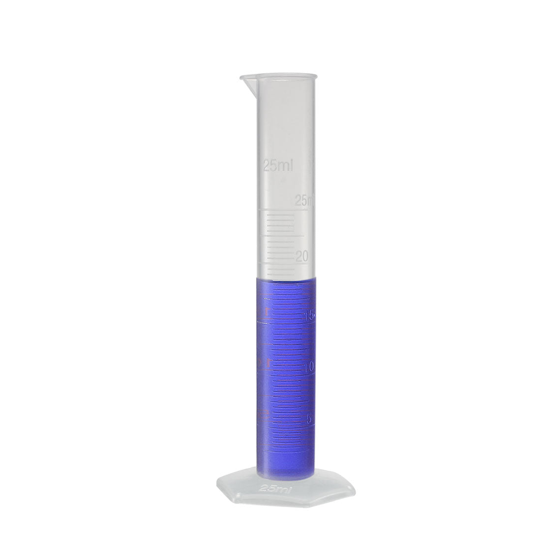 uxcell Uxcell 25ml Laboratory Measurements Clear White Plastic Hex Base Graduated Cylinder for Chemical Measuring 3 Pcs