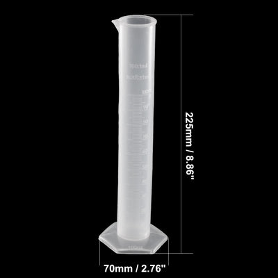 Harfington Uxcell Measuring Cylinder Graduated Cylinder, Clear White Plastic, 100ml