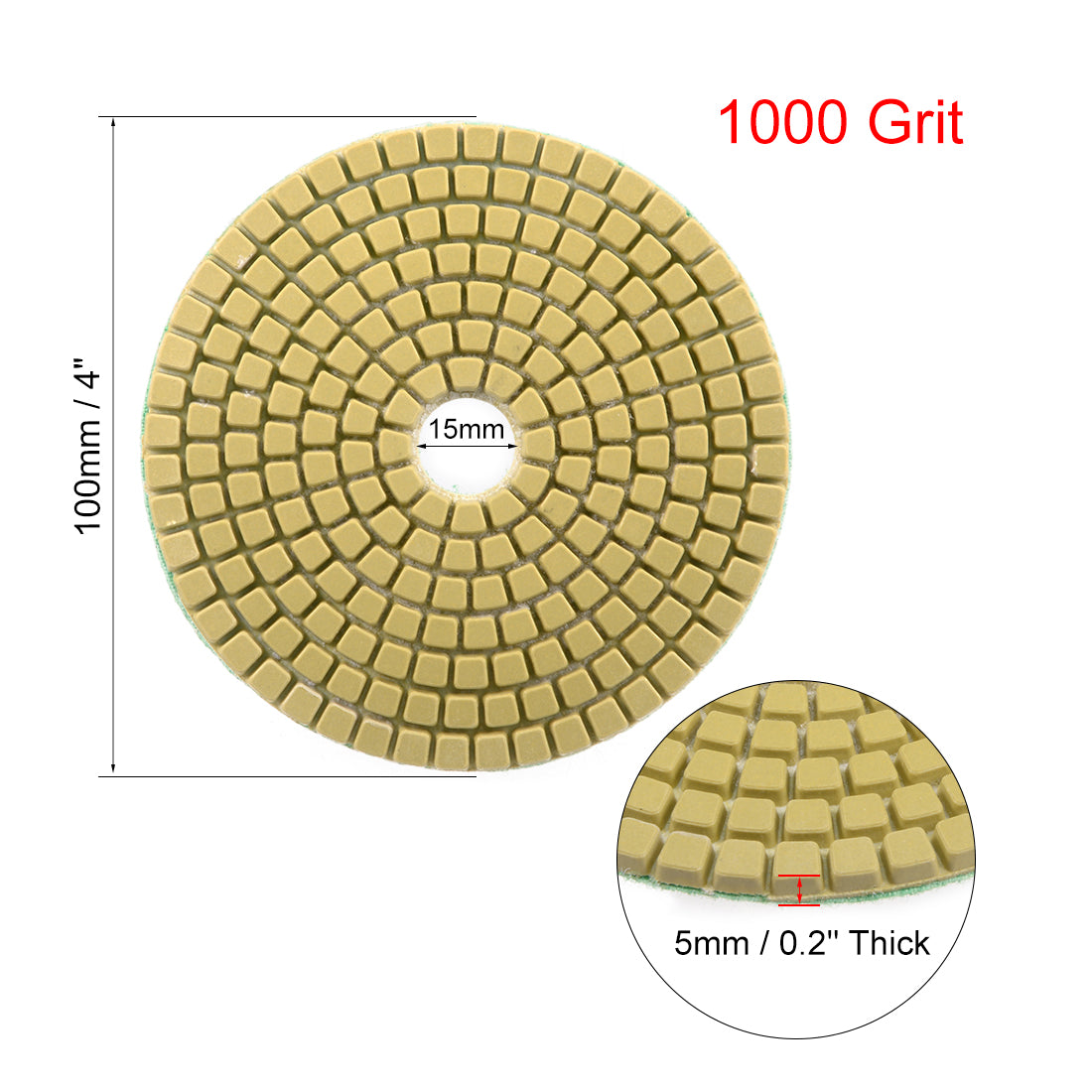 uxcell Uxcell Diamond Polishing Sanding Grinding Pads Discs 4 Inch Grit 1000 10 Pcs for Granite Concrete Stone Marble