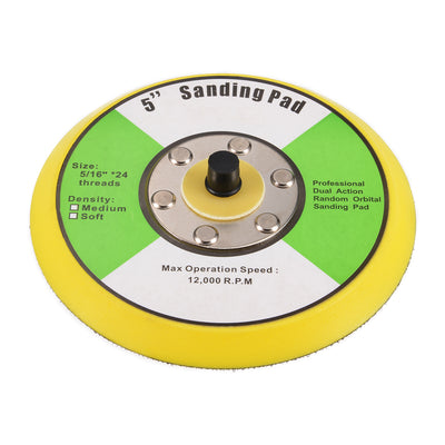 Harfington Uxcell 5 Inch Hook and Loop Backing Sanding Pads with 5/16 Inch * 24 Thread for Diamond Polishing Pads
