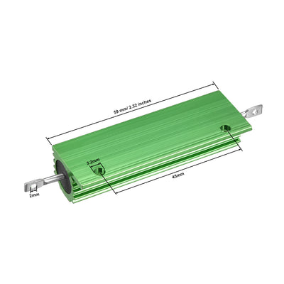 Harfington Uxcell Aluminum Case Resistor 100W 6.8 Ohm Wirewound Green for LED Replacement Converter 100W 6.8RJ