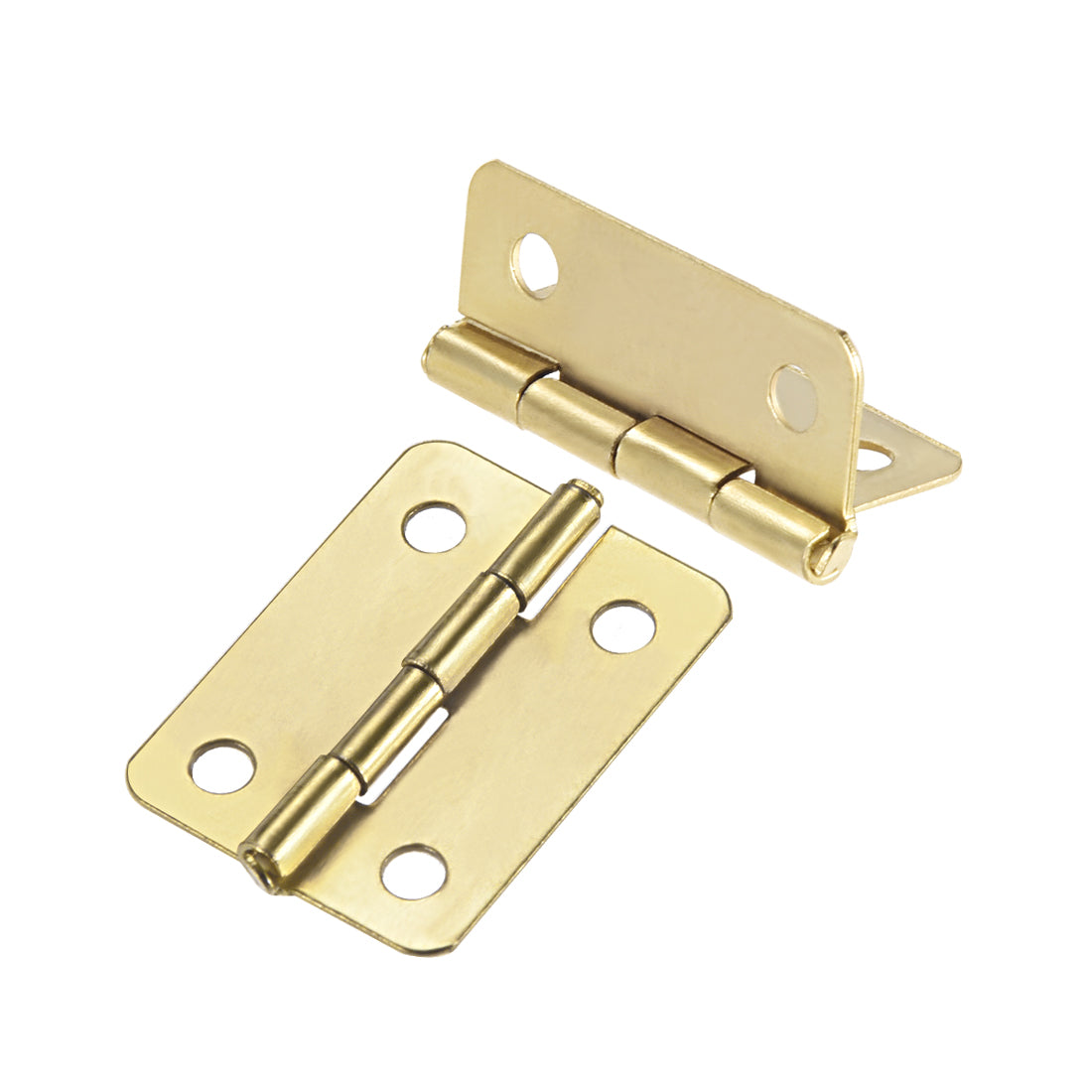 uxcell Uxcell 0.98" Mini Hinge Jewelry Case Wooden Box Hinges Fittings Golden Plain 15pcs