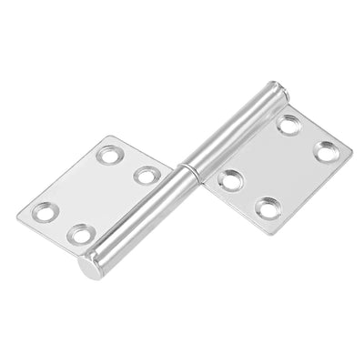 Harfington Uxcell Stainless Steel Hinge Silver Tone Window Gate Door Flag Hinges 4" Long 2 Pcs