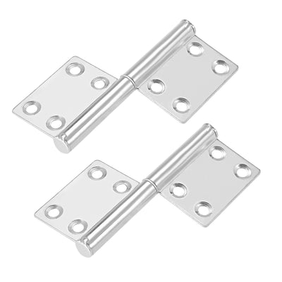 Harfington Uxcell Stainless Steel Hinge Silver Tone Window Gate Door Flag Hinges 4" Long 2 Pcs