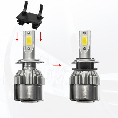 Harfington Uxcell Vehicle Car LED Bulbs Head Lights Clip Adapter Base Holder Headlight Socket Black Plastic for Fiat 500