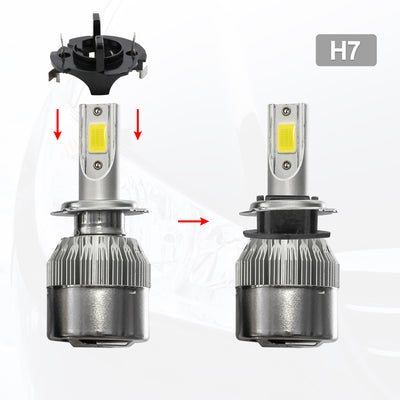 Harfington Uxcell H7 Headlight Xenon Bulbs Car Head Lights Clip Base Adapter Holder Black Plastic for VW Caddy for Volkswagen Golf 5