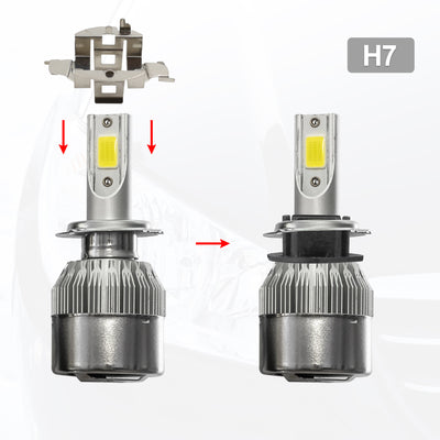 Harfington Uxcell H7 Car LED Headlight Bulbs Retainer Head Lights Clip Adapter Base Holder Socket Silver Tone Metal for VW Sagitar